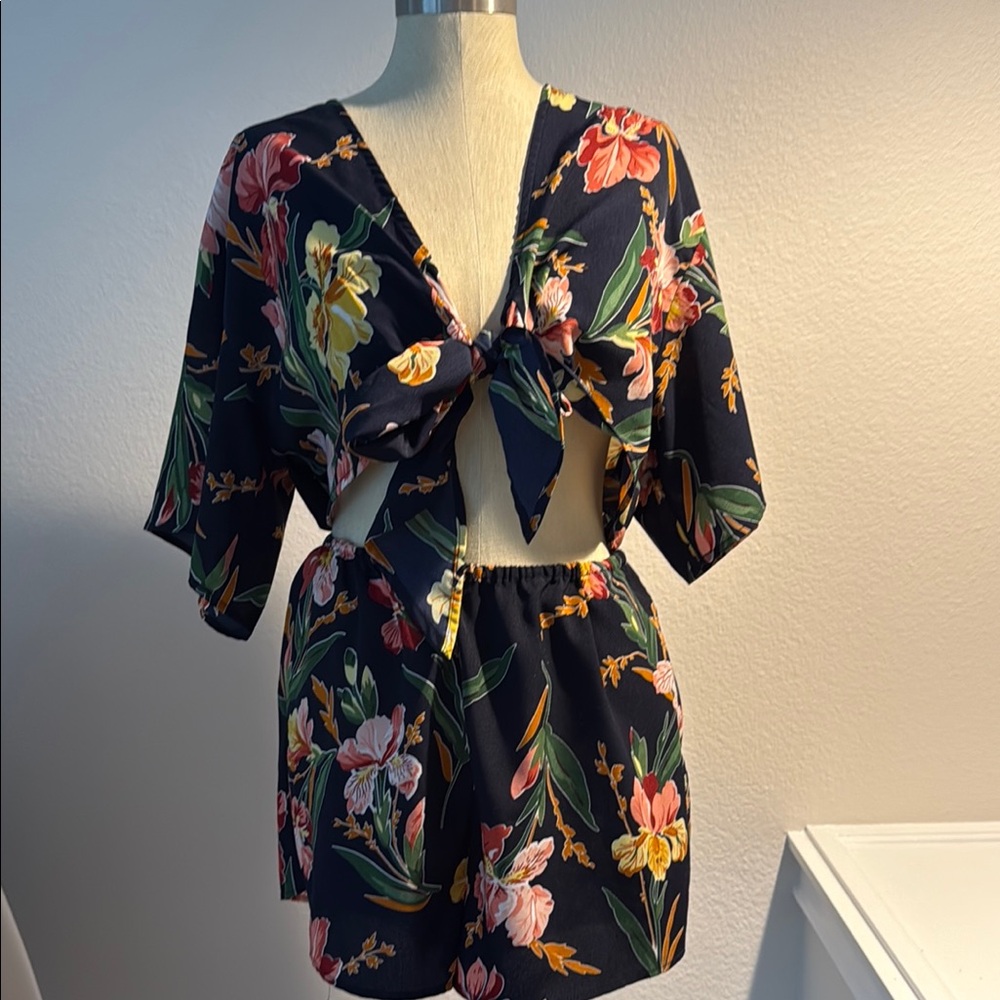 Floral Tie-Front romper